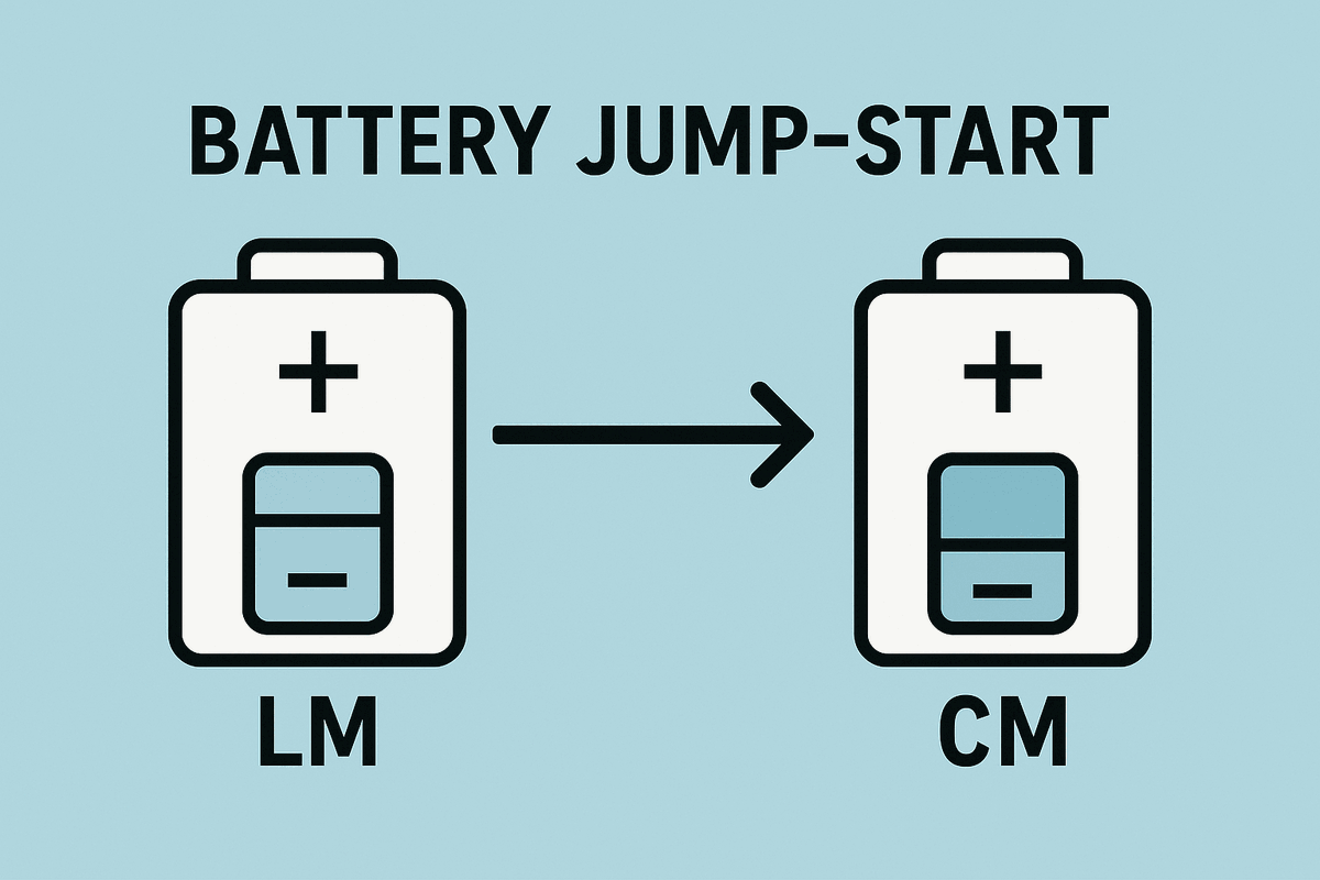 Apollo electrical system and battery connections between the LM and Command Module