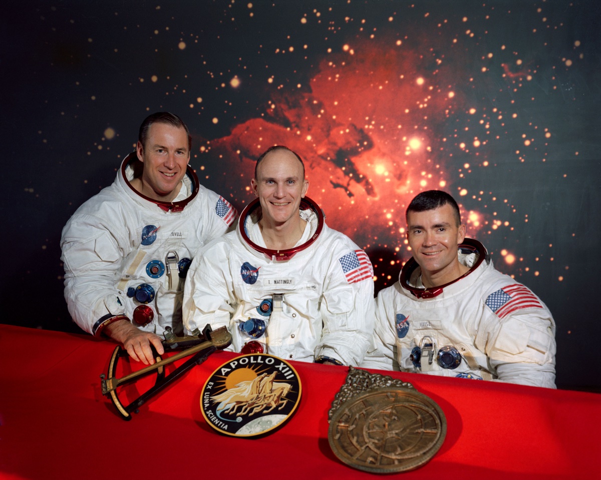 Apollo 13 crew: Jim Lovell, Jack Swigert, and Fred Haise