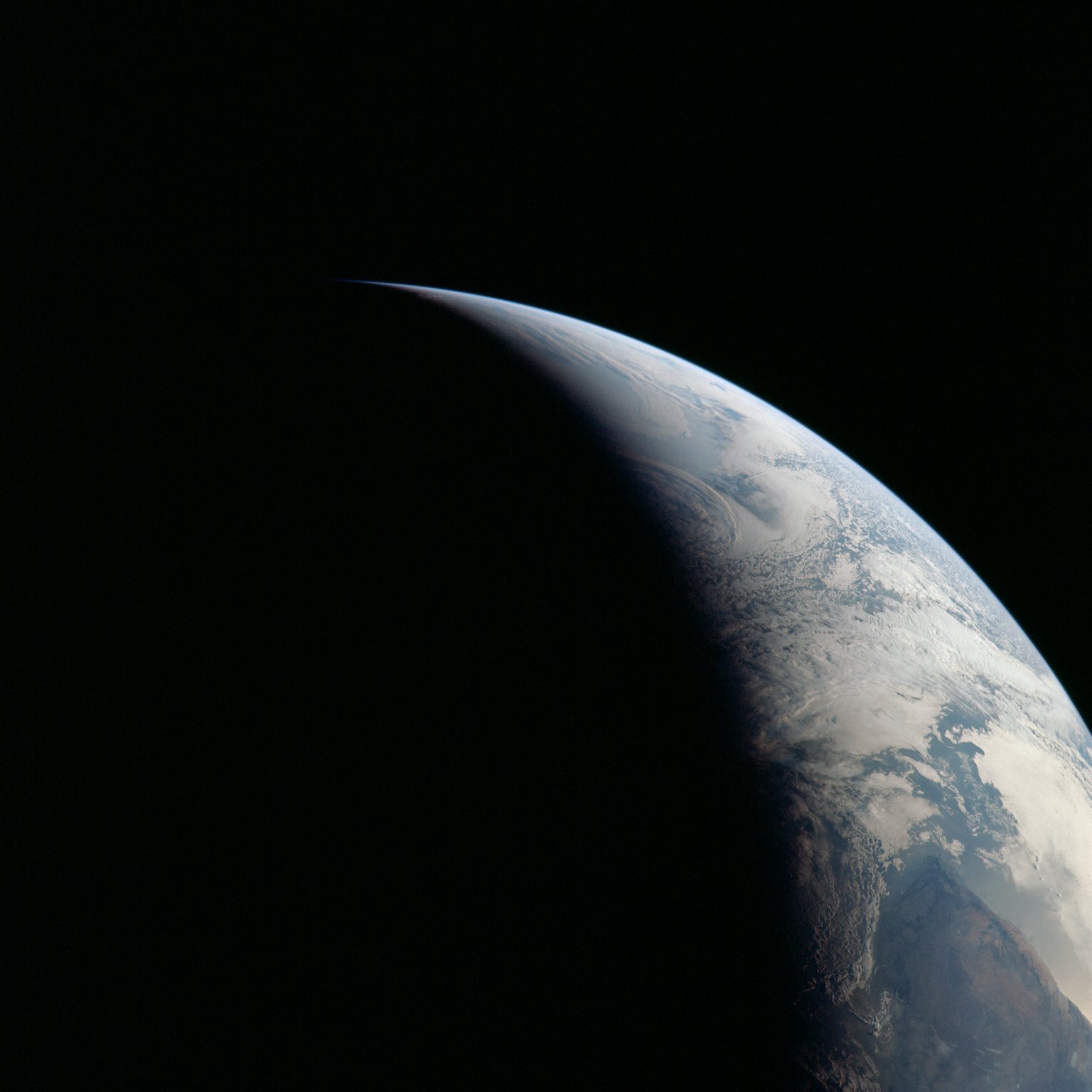 Earth terminator - day/night line visible from space