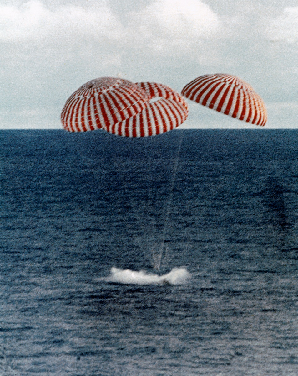 Apollo 13 Command Module after splashdown